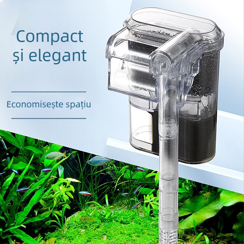 Filtru pentru acvariu, filtru cascadă mic, aerator, acvariu, montat pe perete, pompă de filtrare, mut, extern, agățat, reglabil
