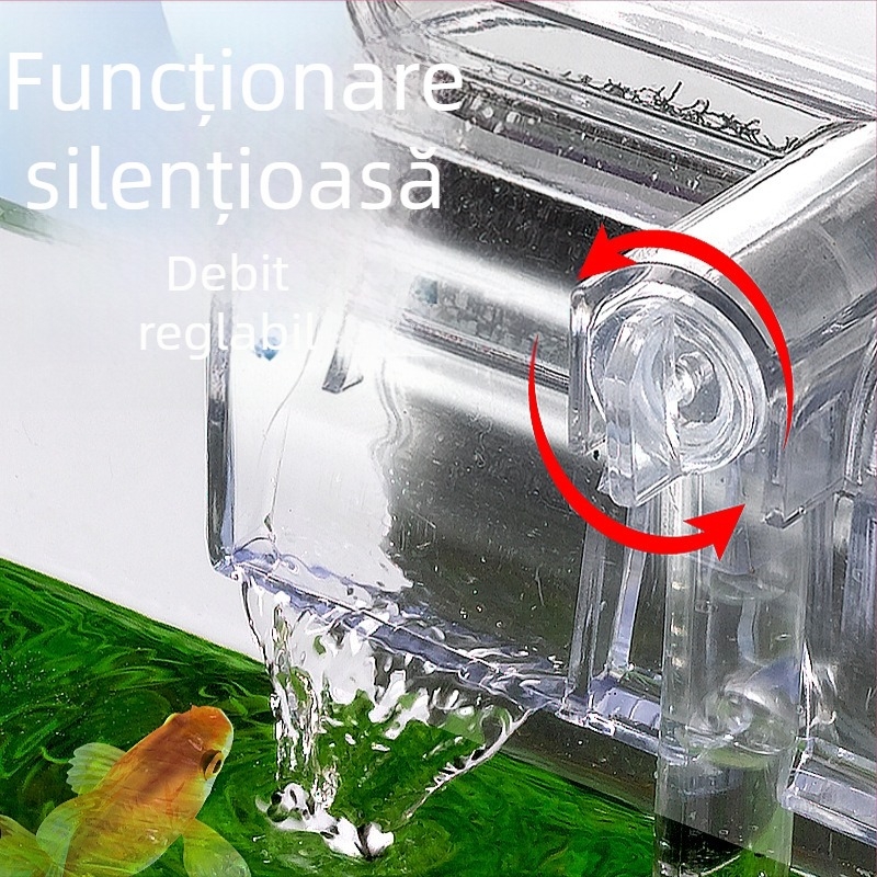Filtru pentru acvariu, filtru cascadă mic, aerator, acvariu, montat pe perete, pompă de filtrare, mut, extern, agățat, reglabil