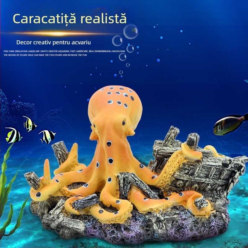 Ornamente de rășină pentru caracatiță, căluț de mare, broaște țestoase, decorare pentru rezervor de apă, meșteșuguri peisagistice, animale de fundul mării, ornamente de amenajare a teritoriului pentru rezervor de pește