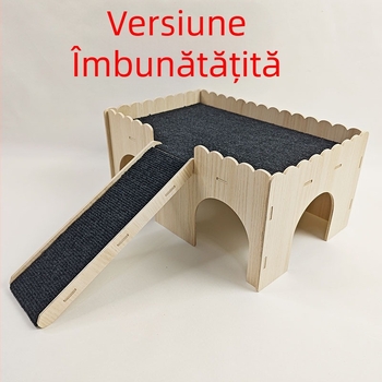 Lemn masiv veveriță hamster olandez porc cuib Totoro iepure urs auriu casă mică Guineea porc arici mic animal de companie cuib cameră de dormit