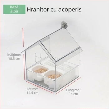 Papagal hrănitor acoperiș baie bazin soare negru Phoenix bujor pasăre transparent cutie de hrănire cu apă ușor de curățat B