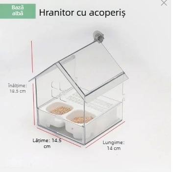 Papagal hrănitor acoperiș baie bazin soare negru Phoenix bujor pasăre transparent cutie de hrănire cu apă ușor de curățat B