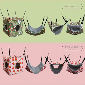 Pat de cobai Amazon, sac de miere, dihor, veveriță, veveriță, hamac de primăvară/vară, agățat, set de patru piese pentru animale de companie