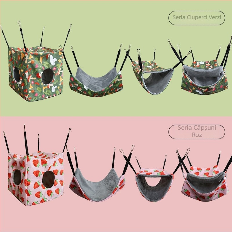 Pat de cobai Amazon, sac de miere, dihor, veveriță, veveriță, hamac de primăvară/vară, agățat, set de patru piese pentru animale de companie