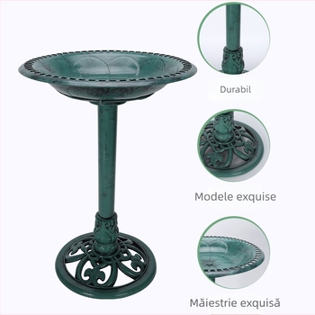 Fântână exterioară pentru baie de păsări, furnizată din fabrică, hrănitoare simplă pentru păsări cu pompă, ghiveci de flori din plastic cu pompă solară