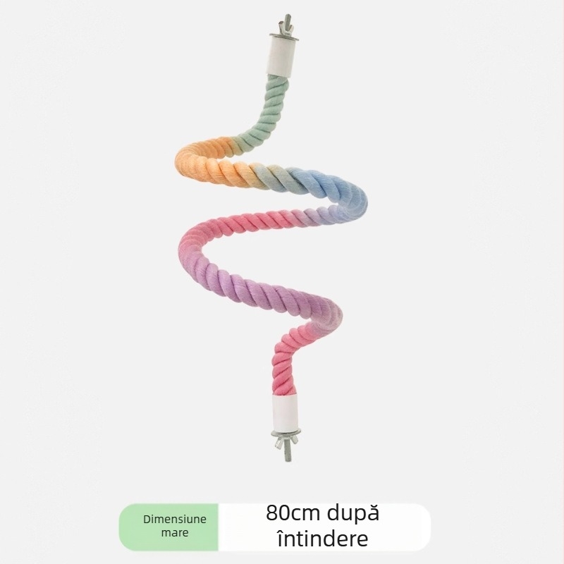 Papagal agățat frânghie leagăn pasăre stand rack pasăre colivie decor tigru piele bujor alpinism spirală bumbac frânghie Xuan Feng agățat rack jucărie
