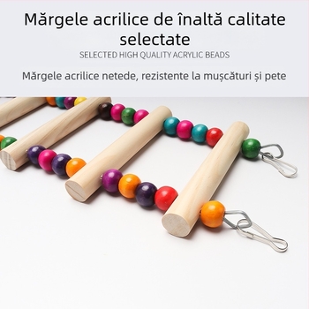 Scară de cățărat cu mărgele din lemn, consumabile pentru papagali de dimensiuni mari și mijlocii, scară de cățărat, leagăn, jucărie cu mușcătură, suport pentru colivie, bară en-gros