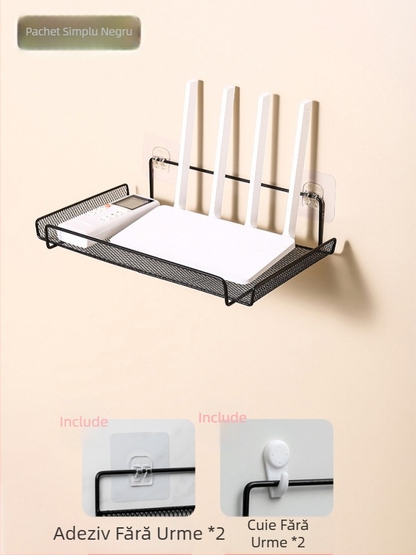 Suport de amplasare pentru router, suport de depozitare pentru TV, set-top box, suport de perete fără perforații, suport pentru cutie de depozitare wifi