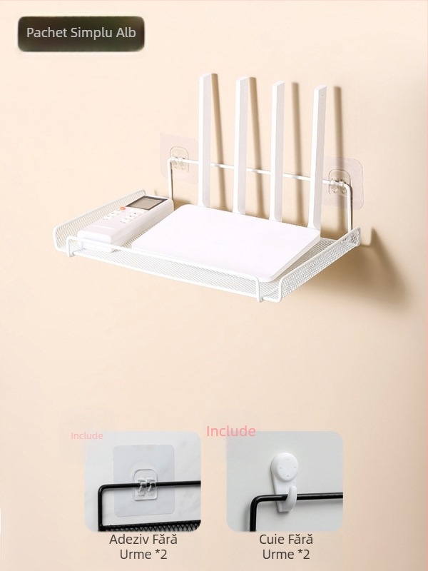 Suport de amplasare pentru router, suport de depozitare pentru TV, set-top box, suport de perete fără perforații, suport pentru cutie de depozitare wifi