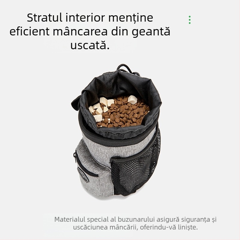 Geantă pentru gustări de animale de companie, geantă de dresaj pentru câini, geantă pentru hrană pentru câini, geantă de talie pentru dresaj profesional, accesorii portabile pentru exterior pentru ieșiri, certificare alimentară