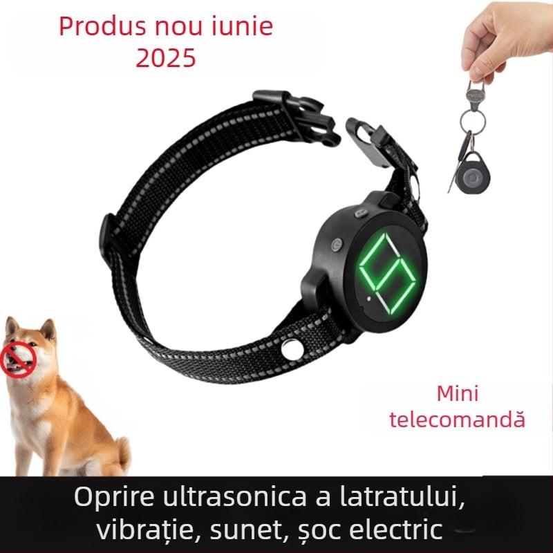 Produs nou transfrontalier Dispozitiv anti-lătrat pentru animale de companie Dispozitiv de dresaj pentru câini Guler anti-lătrat Automat Anti-lătrat pentru câini cu telecomandă Șoc electric Vibrații Sunet