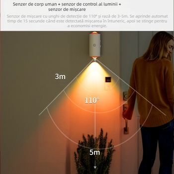 Produse noi transfrontaliere, control inteligent, atmosferă cu gradient colorat, lumină de noapte, lampă cu inducție pentru corpul uman, rezistență lungă