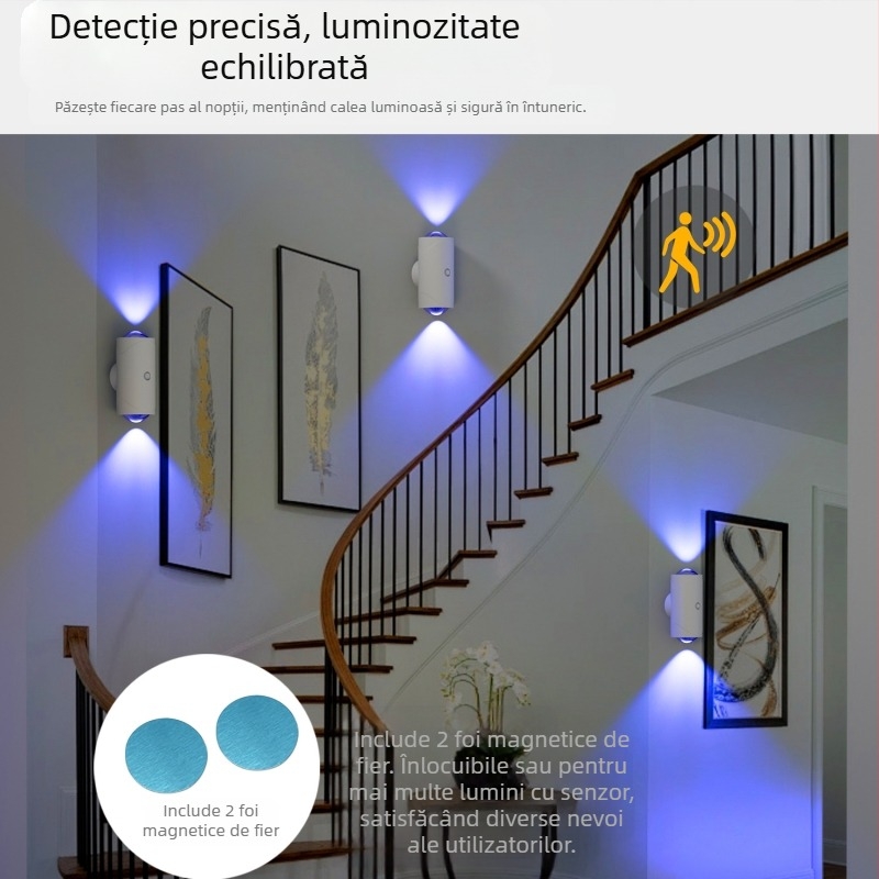Produse noi transfrontaliere, control inteligent, atmosferă cu gradient colorat, lumină de noapte, lampă cu inducție pentru corpul uman, rezistență lungă