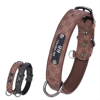 Zgardă de câine transfrontalieră, bumbac spațial, poate fi gravată, etichetă de câine retro anti-pierdere, zgardă de câine mare, mediu și mic, zgardă de câine