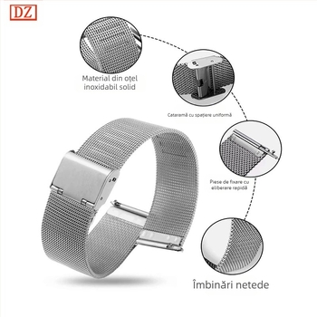 Potrivit pentru Dw curea din oțel inoxidabil Huawei Gt 5m Lan尼斯 curea de plasă Apple iWatch cataramă simplă/dublă curea de ceas 04 linie