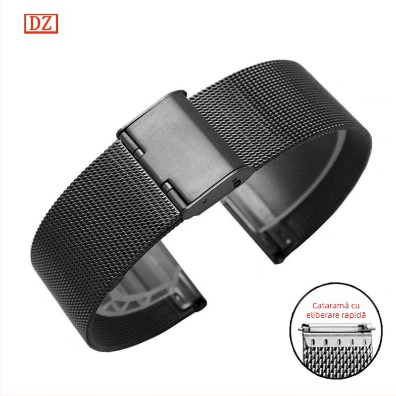 Potrivit pentru Dw curea din oțel inoxidabil Huawei Gt 5m Lan尼斯 curea de plasă Apple iWatch cataramă simplă/dublă curea de ceas 04 linie