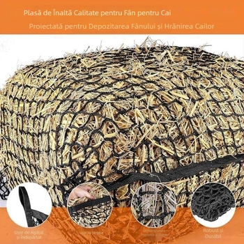 Plasă de fân pentru cai, vânzare transfrontalieră, hrănire pentru cai, capre, vite, măgari și alte animale, plasă de hrănire portabilă cu alimente lente