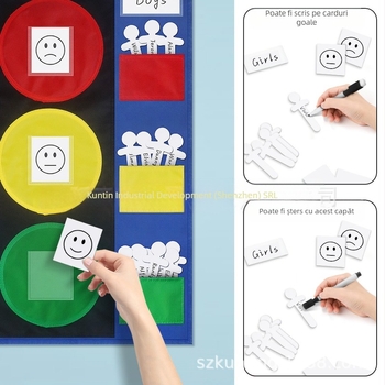 Instrument de învățare multifuncțional, diagramă de buzunar pentru semafor, exersarea comportamentului, diagramă de buzunar pentru semafor
