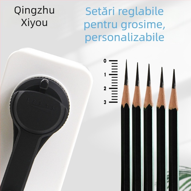 Ascuțitoare de creioane Qingzhu Xiyou, ascuțitoare de creioane, ascuțitoare manuală, ascuțitoare de creioane din cărbune brut, artă