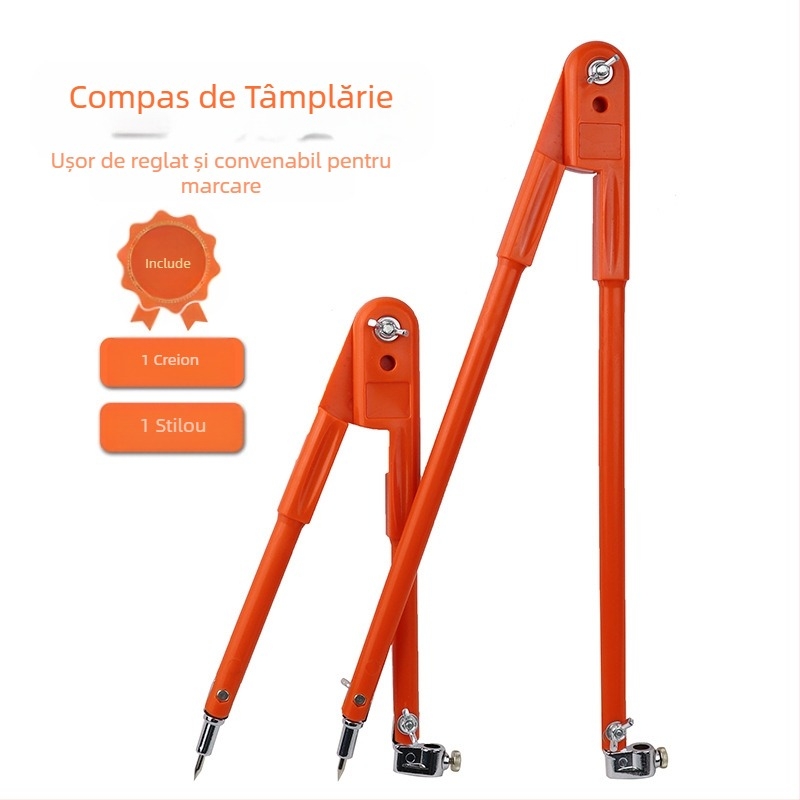 Compas de tâmplărie, ecartament de desen, plotter rotund metalic, scrib industrial, scrib mare, instrument de desen