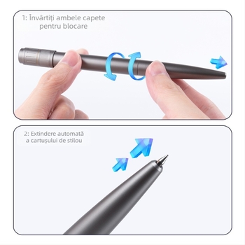 Stilou cu ax rotativ HPO, stilou cu gel rotativ cu decompresie din aliaj de aluminiu, stilou rotativ de înaltă calitate din metal, stilou cu semnătură cu decompresie și senzație puternică de mână