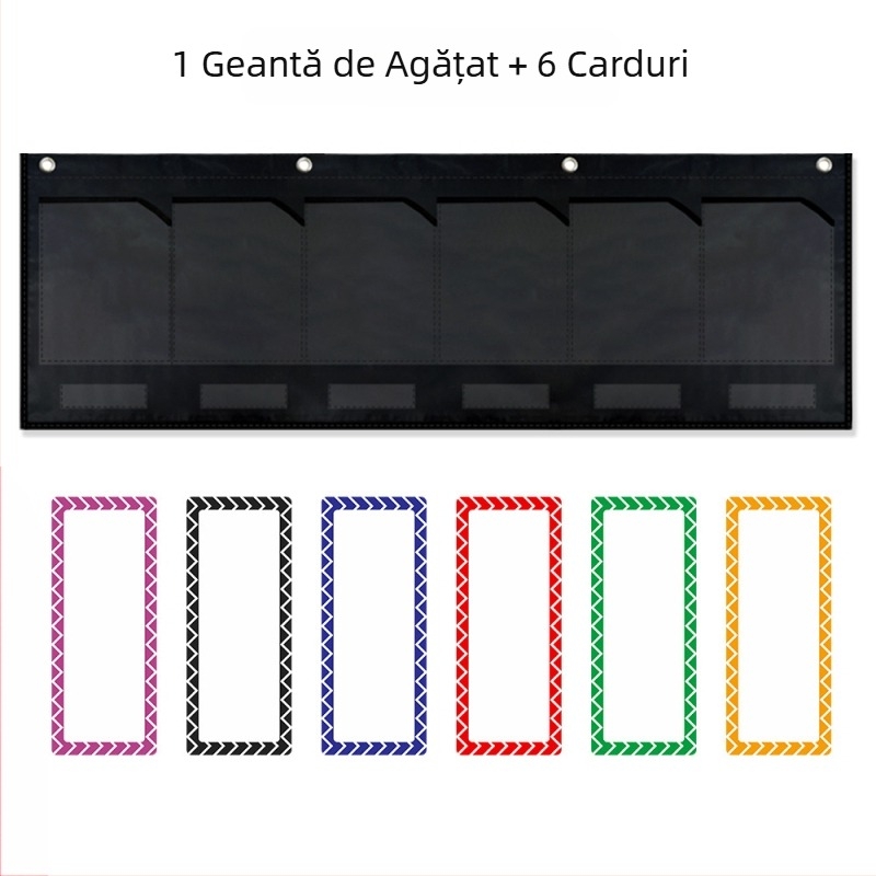 Pantaloni cu buzunare pe perete și etichete Colectare ușoară a lucrărilor Diagramă cu pantaloni cu buzunare pe perete și etichete