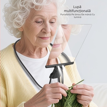 Lupă specială pentru vârstnici pentru citit, lumină albastră de înaltă definiție ultra-înaltă cu lumină, lupă multifuncțională portabilă pentru birou, cu gât suspendat