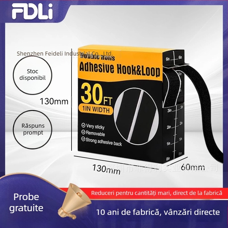 Fabrica Feidley în stoc transfrontalier Amazon aceeași cutie autoadeziv Velcro autoadeziv cu cârlig inelar
