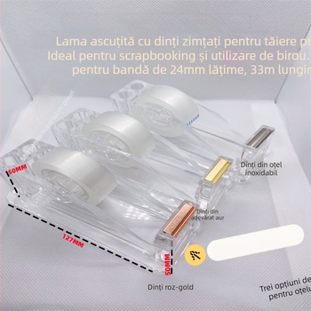 Mașină de tăiat bandă acrilică transparentă, bandă mică, set cadou pentru birou, cu ridicata