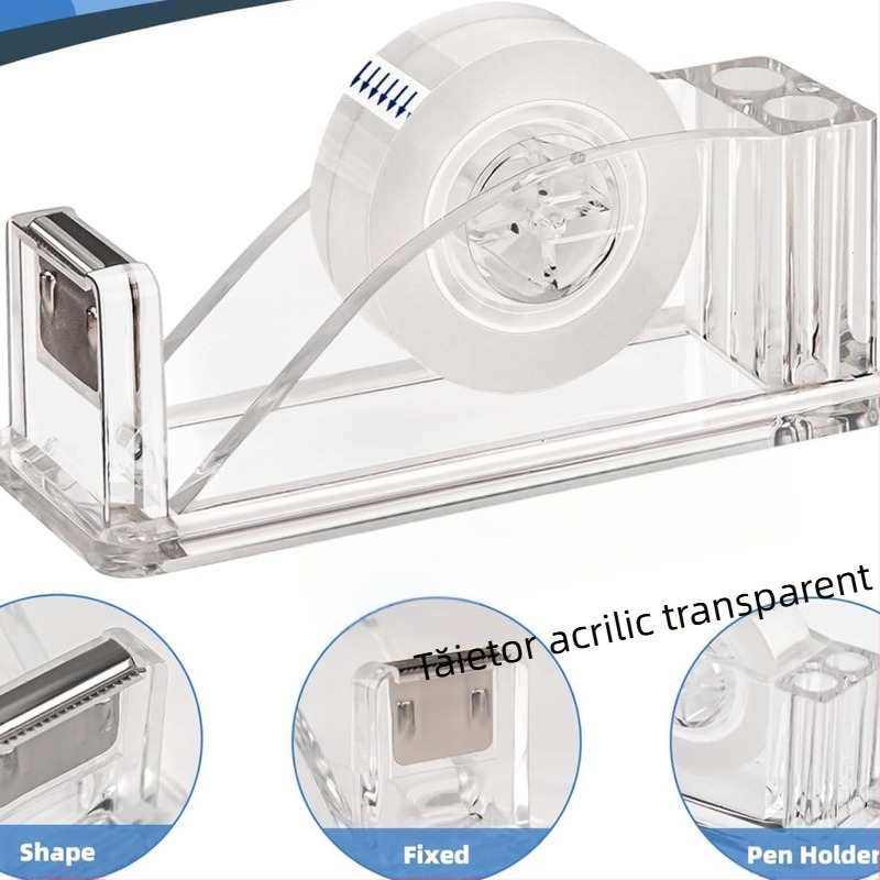 Mașină de tăiat bandă acrilică transparentă, bandă mică, set cadou pentru birou, cu ridicata