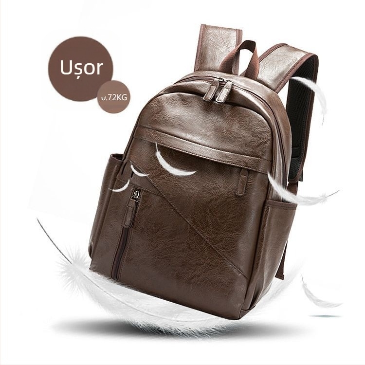 Rucsac retro nou pentru bărbați, stil coreean, femei, rucsac, geantă de mână casual pentru studenți, geantă de călătorie din piele PU pentru computer