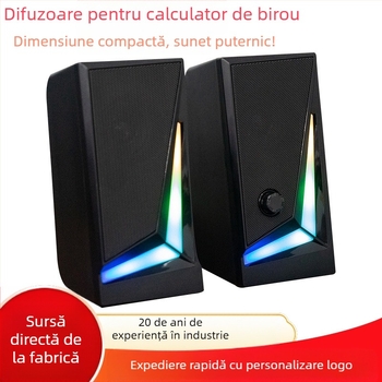 Difuzor multimedia RGB cu 2,0 canale, difuzor cu fir pentru desktop, subwoofer pentru sporturi electronice, notebook, USB, audio pentru computer