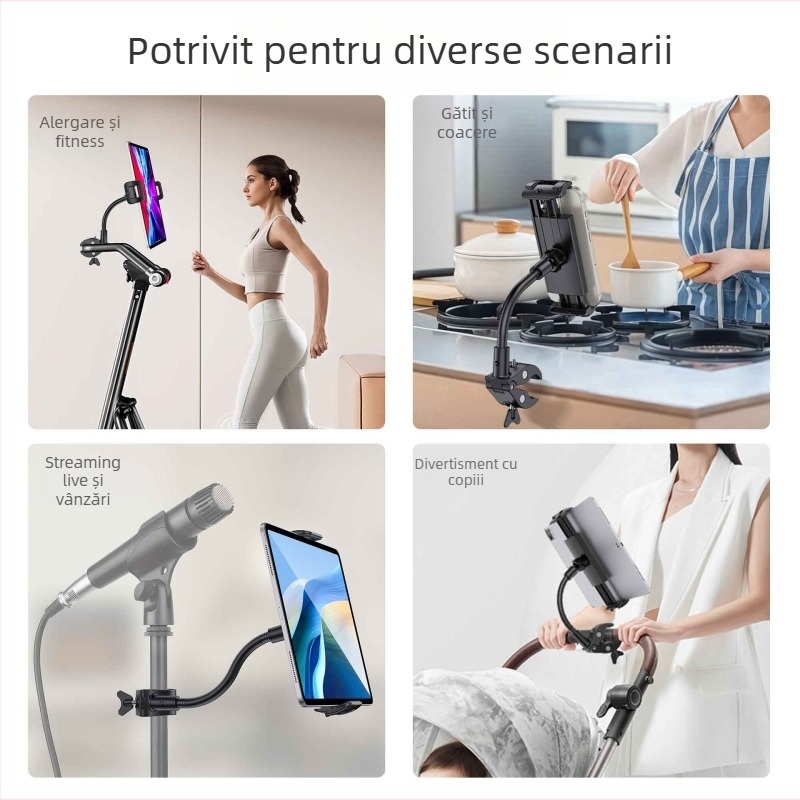 Suport magnetic pentru telefon mobil cu aspirație explozivă, suport universal pentru cărucior de golf în aer liber, cu pârghie moale extinsă, ghidon