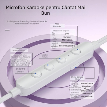 Căști speciale pentru K-song Anchor Live Sound Card, căști stereo cu schimbare de voce, căști cu schimbare de voce pentru Apple 15 Huawei