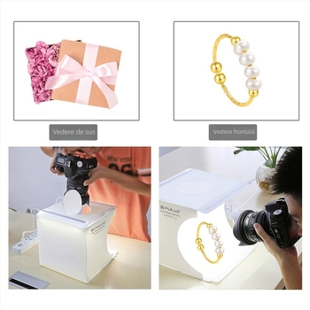 Recuzită bijuterii fundal alb produs softbox mic mini studio foto lumină de umplere masă foto fotografiere