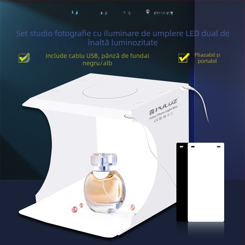Recuzită bijuterii fundal alb produs softbox mic mini studio foto lumină de umplere masă foto fotografiere