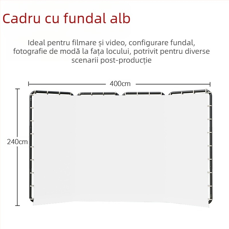 Pânză verde live pentru ecran, Pânză de fundal verde pentru ecran, Fundal fotografie mare, Echipament profesional portabil pentru film și televiziune