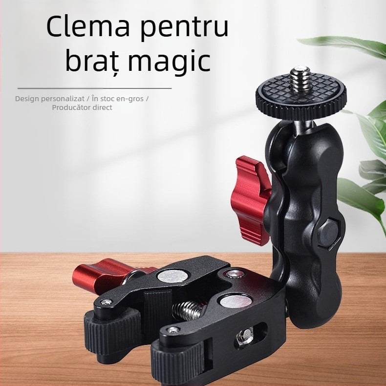 Accesorii pentru brațul magic pentru aparat foto DSLR, clip de mazăre din aliaj de aluminiu, braț magic universal