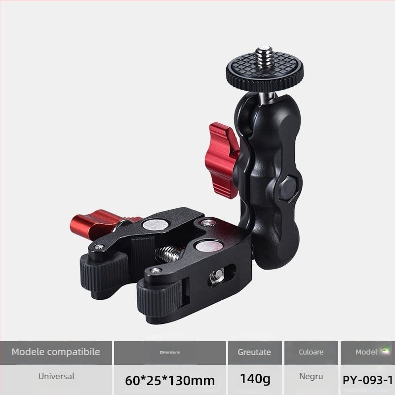 Accesorii pentru brațul magic pentru aparat foto DSLR, clip de mazăre din aliaj de aluminiu, braț magic universal