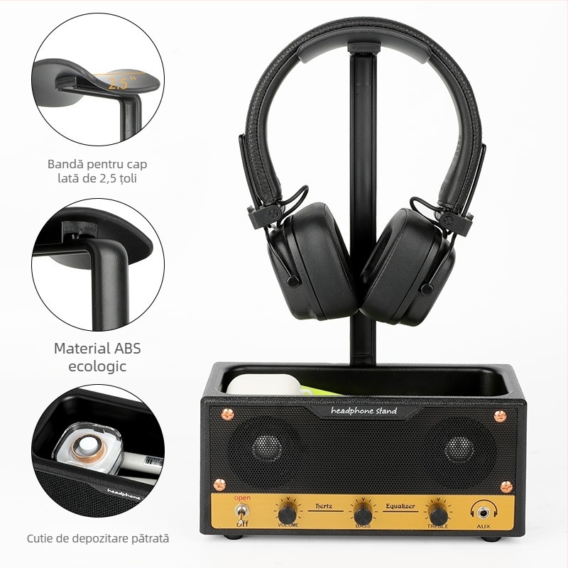 2025 Nou Retro Speaker Căști Display Stand Desktop Depozitare Boxă Rock Style Pen Holder Poate Fi Etichetat