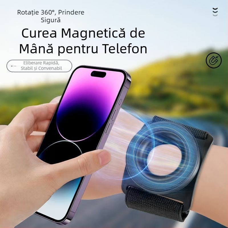 Suport magnetic pentru telefon mobil, universal, cu suspensie pentru încheietura mâinii, nou, pentru alergare și conducere, în aer liber, suport pentru telefon mobil live