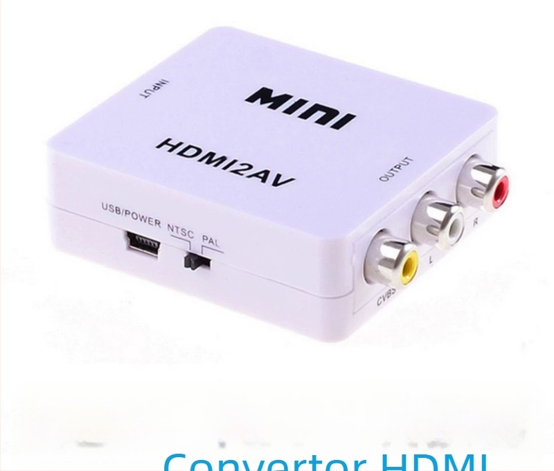 Convertor video AV-HDMI transfrontalier, set-top box pentru monitorizare jocuri 1080P, trei lotus RCA-TV