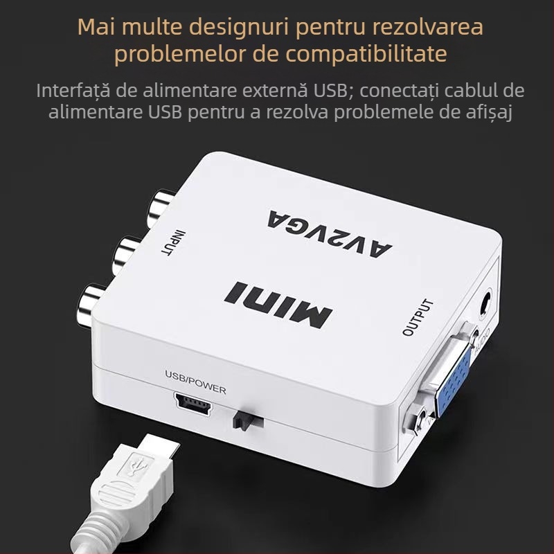 Convertor video AV-HDMI transfrontalier, set-top box pentru monitorizare jocuri 1080P, trei lotus RCA-TV