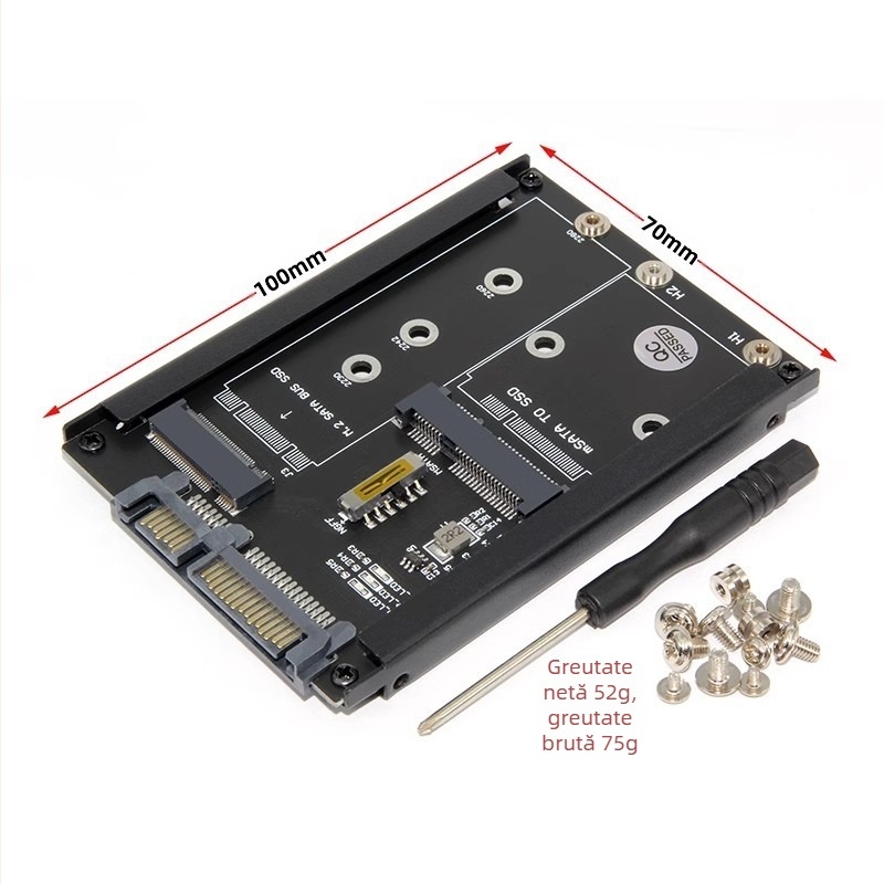 Noua placă adaptor SSD M.2 NGFF/MSATA la SATA3 2 în 1, pentru hard disk de 2,5 inch