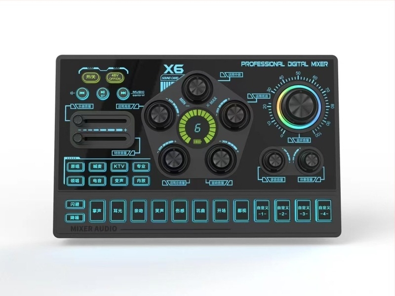 Microfon cu placă de sunet pentru jocuri cu transmisie live de 48V, exclusiv transfrontalier, pentru placa de sunet Sx91, versiunea chineză și engleză, cu efecte sonore personalizate