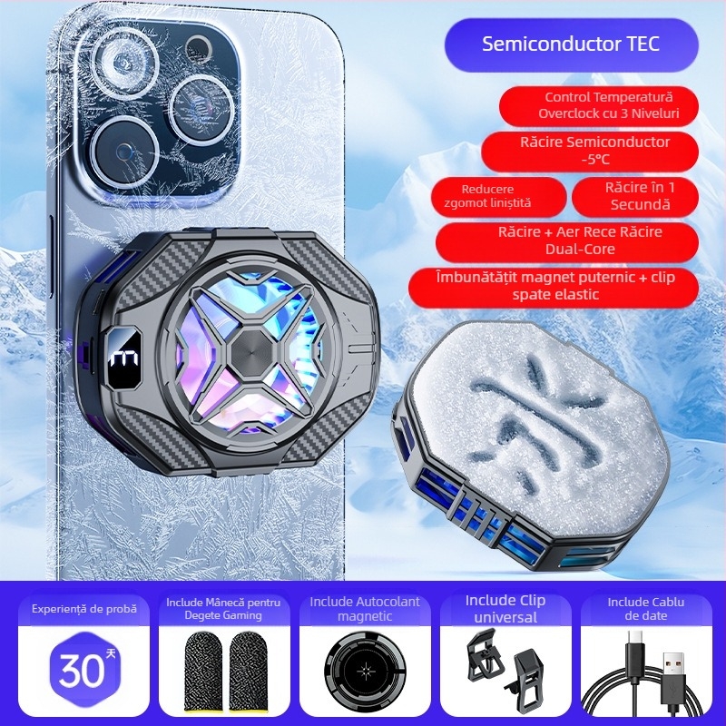 Radiator de telefon mobil nou transfrontalier, semiconductor, refrigerare, glazură live, concurență electrică, artefact de răcire, atracție magnetică, artefact mut