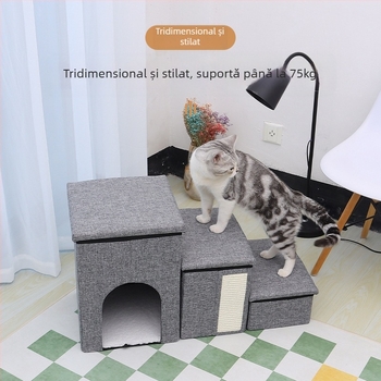 Scări transfrontaliere pentru câini, scări pentru animale de companie, scară pentru cuib de pisică, scări în pantă, scară pentru uz casnic pentru câini mici și mijlocii, scară cu mai multe trepte, en-gros