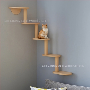 Cadru de cățărat pentru pisici din lemn masiv, gata făcut de producător, cadru pentru scară din lemn pentru pisici, montat pe perete, cadru de cățărat pentru pisici din lemn, suspendat pe perete, interior