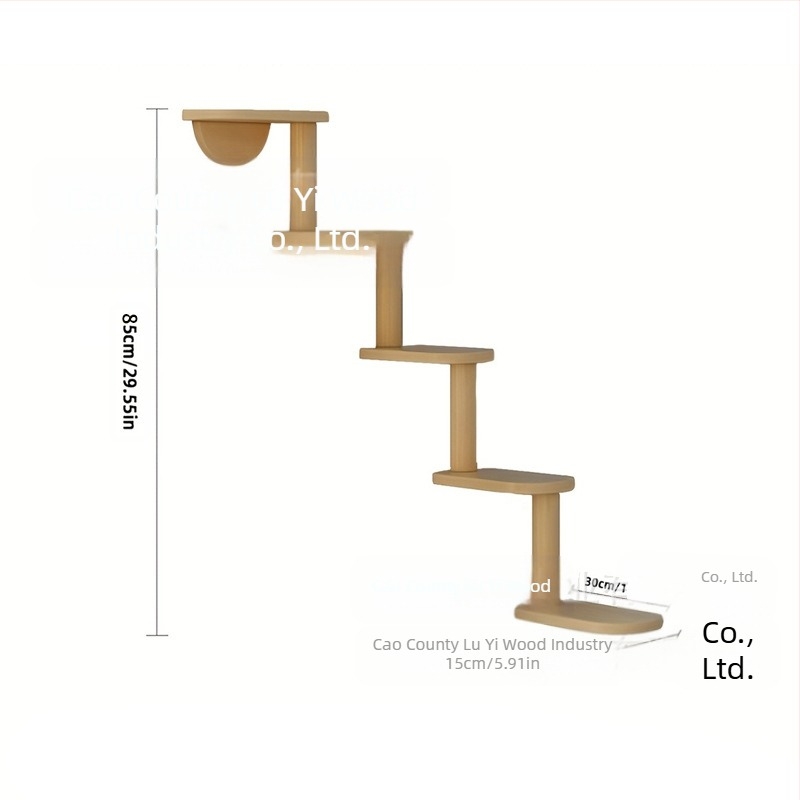 Cadru de cățărat pentru pisici din lemn masiv, gata făcut de producător, cadru pentru scară din lemn pentru pisici, montat pe perete, cadru de cățărat pentru pisici din lemn, suspendat pe perete, interior