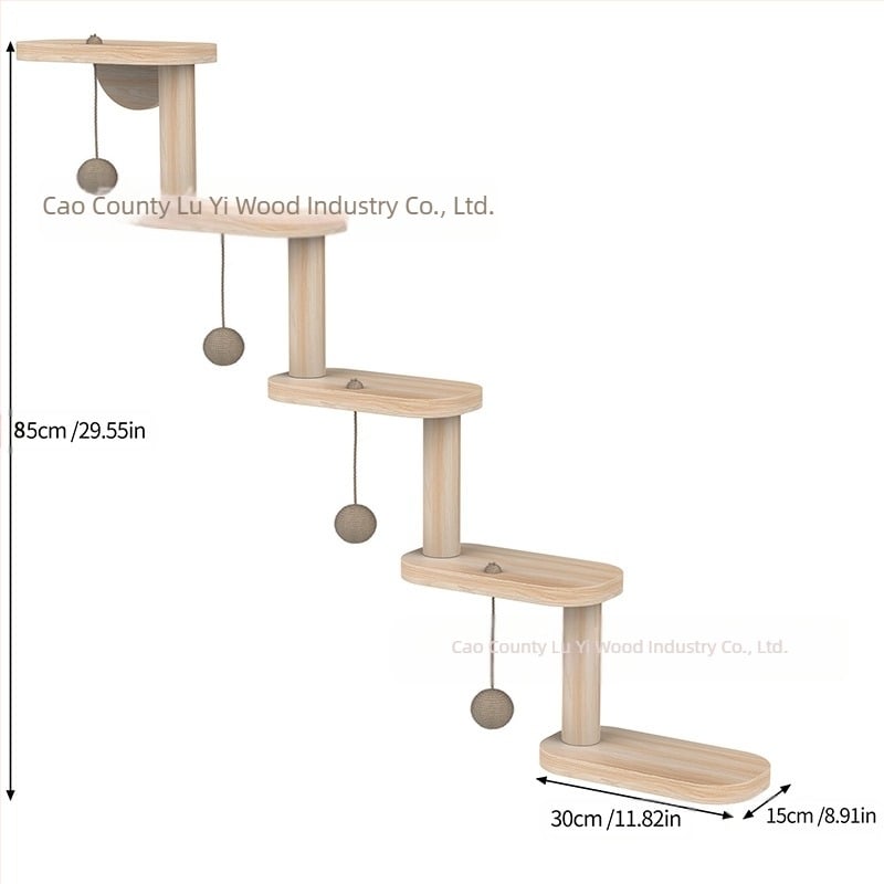 Cadru de cățărat pentru pisici din lemn masiv, gata făcut de producător, cadru pentru scară din lemn pentru pisici, montat pe perete, cadru de cățărat pentru pisici din lemn, suspendat pe perete, interior